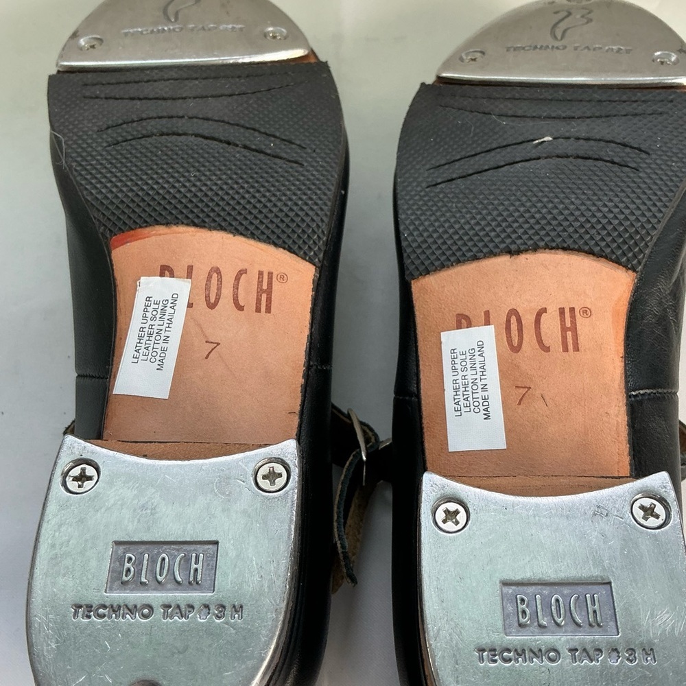 BLOCH Techno Tap Ladies Black Leather Mary Jane-Style Dance Shoe Fits Like Sz5 - Picture 9 of 11